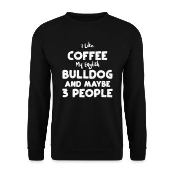 J’aime le café mon Deutsch Bulldog... - Sweat-shirt Unisexe - noir - Devant - Alina (178cm) & Michal (187cm)