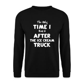 La seule fois où je cours, c’est après le... - Sweat-shirt Unisexe - noir - Devant - Alina (178cm) & Michal (187cm)