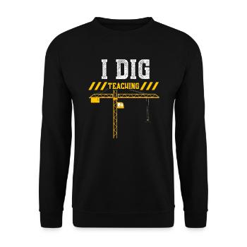 I Dig Teaching - Unisex Sweatshirt - black - Front - Alina (178cm) & Michal (187cm)