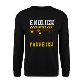 Endlich 2 Jetzt Fahre Ich - Unisex Pullover - Schwarz - Vorne - Alina (178cm) & Michal (187cm)