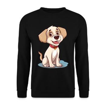 Niedliches Hundedesign für Hundebesitzer - Unisex Pullover - Schwarz - Vorne - Alina (178cm) & Michal (187cm)