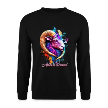 Widder und Stolz - Unisex Pullover - Schwarz - Vorne - Alina (178cm) & Michal (187cm)