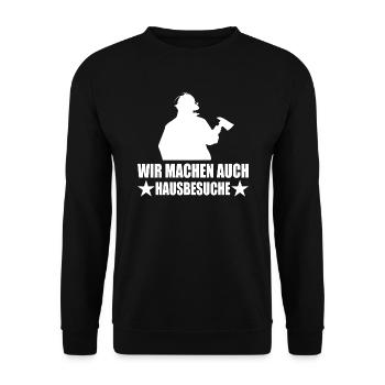 Feuerwehr - Unisex Pullover - Schwarz - Vorne - Alina (178cm) & Michal (187cm)