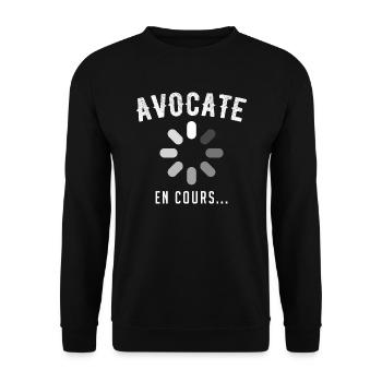 Avocate en cours - Sweat-shirt Unisexe - noir - Devant - Alina (178cm) & Michal (187cm)