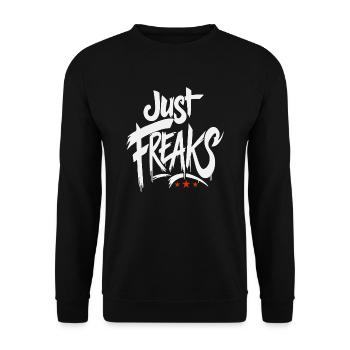 Just Freaks Graffiti Tag white - Just Freaks ® - Unisex Sweatshirt - black - Front - Alina (178cm) & Michal (187cm)
