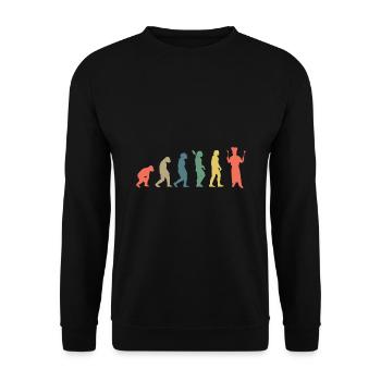 Koch Evolution Kochen Küchenchef Gastronomie Chefk - Unisex Pullover - Schwarz - Vorne - Alina (178cm) & Michal (187cm)