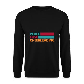 Peace Love Cheer Cheerleading Cheerdance Sports Tu - Unisex Pullover - Schwarz - Vorne - Alina (178cm) & Michal (187cm)