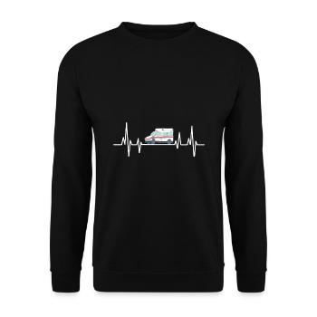 Heartbeat Ambulance Driver EMS Paramedic Drivers P - Unisex Sweatshirt - black - Front - Alina (178cm) & Michal (187cm)