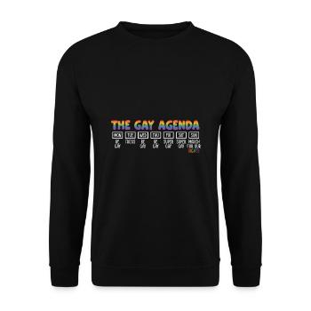 The Gay Agenda Be Gay Pride Bisexual Love Rainbow - Unisex Pullover - Schwarz - Vorne - Alina (178cm) & Michal (187cm)