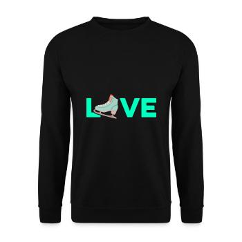 Love Graphic Ice Skating Figure Skater Ice Skater - Unisex Pullover - Schwarz - Vorne - Alina (178cm) & Michal (187cm)