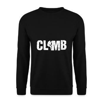 Retro Graphic Climbing Bouldering Rock Climber Mou - Unisex Sweatshirt - black - Front - Alina (178cm) & Michal (187cm)