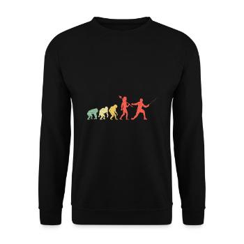Evolution Fechten Schwert Degen Fechter Athlet - Unisex Pullover - Schwarz - Vorne - Alina (178cm) & Michal (187cm)