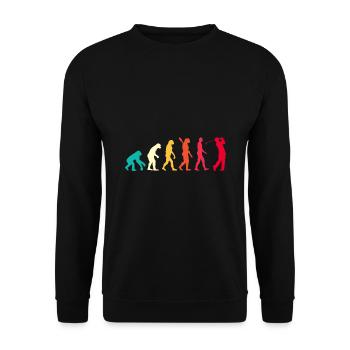 Evolution Graphic Golfer Golf Player Golfing Golf - Unisex Pullover - Schwarz - Vorne - Alina (178cm) & Michal (187cm)