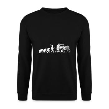 Trucker Evolution Conduire Papa Trucker Père Camion - Sweat-shirt Unisexe - noir - Devant - Alina (178cm) & Michal (187cm)