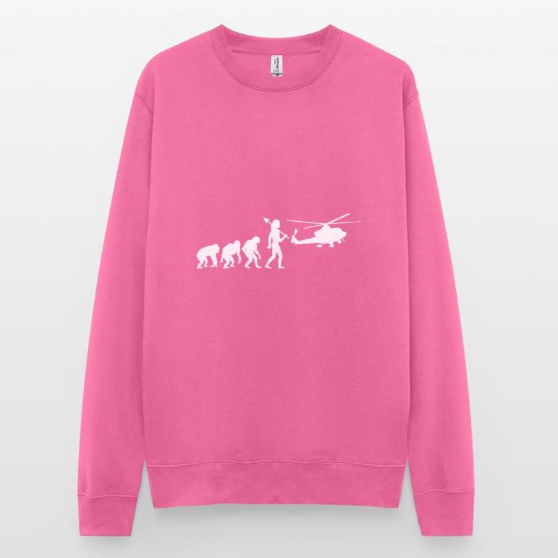 Evolution Hubschrauber Flieger Pilot Chopper Hubschrauber Unisex Pullover