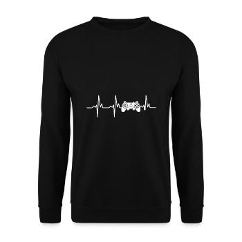 Ecg Heartbeat Video Game Player Gaming Console Pc - Unisex Pullover - Schwarz - Vorne - Alina (178cm) & Michal (187cm)