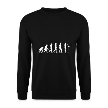Dirigentenentwicklung Geschenkidee - Darwin - Unisex Pullover - Schwarz - Vorne - Alina (178cm) & Michal (187cm)