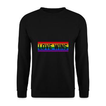 Love Wins Transgender Lgbtq Gay Lesbian Rainbow Pr - Unisex Pullover - Schwarz - Vorne - Alina (178cm) & Michal (187cm)