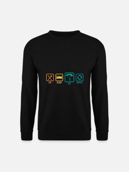 Eat Sleep Paraglide Repeat Paragliding Parachute P - Unisex Pullover - Schwarz