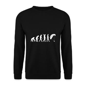 Evolution Graphic Paragliding Paraglider Skydiver - Unisex Pullover - Schwarz - Vorne - Alina (178cm) & Michal (187cm)