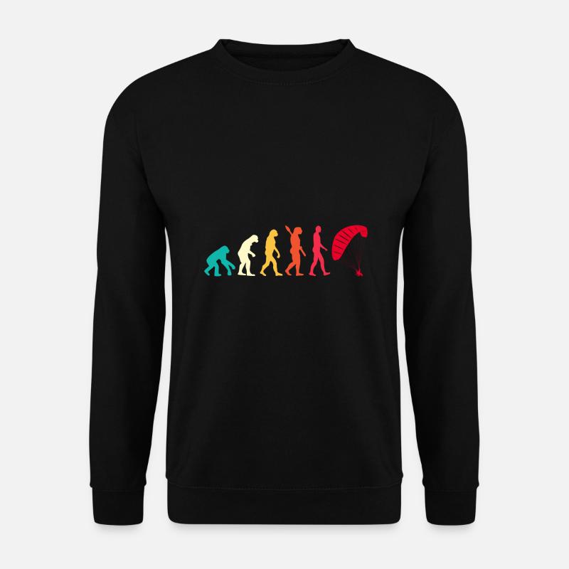Evolution Graphic Paragliding Paraglider Skydiver - Unisex Pullover - Schwarz