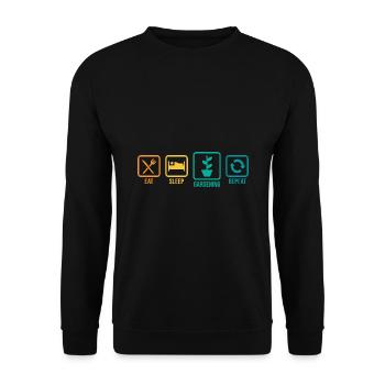 Eat Sleep Gardening Repeat Garden Gardener Horticu - Unisex Pullover - Schwarz - Vorne - Alina (178cm) & Michal (187cm)