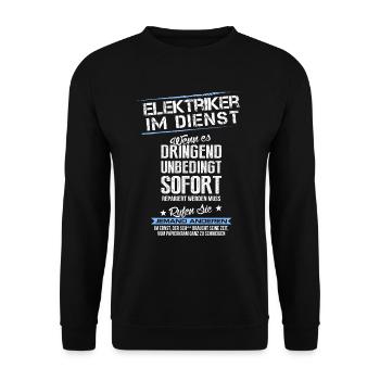 Elek_RufenAndere Geschenk - Unisex Pullover - Schwarz - Vorne - Alina (178cm) & Michal (187cm)