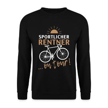 Rentner Rente Ruhestand Fahrrad Geschenk Rennrad - Unisex Pullover - Schwarz - Vorne - Alina (178cm) & Michal (187cm)