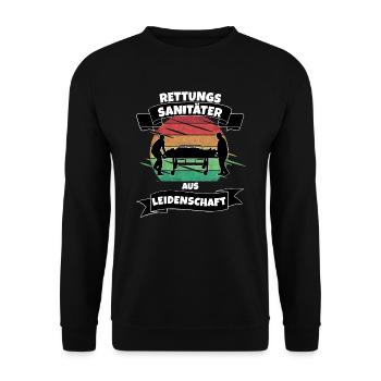 Rettungssanitäter aus Leidenschaft - Unisex Pullover - Schwarz - Vorne - Alina (178cm) & Michal (187cm)