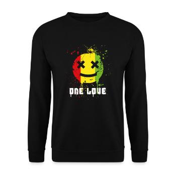 One Love, Reggae Lover, Love Regga Music - Unisex Sweatshirt - black - Front - Alina (178cm) & Michal (187cm)