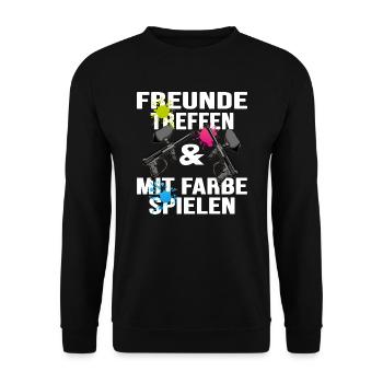 paintball gotcha paintballspieler paintball-spruch - Unisex Pullover - Schwarz - Vorne - Alina (178cm) & Michal (187cm)