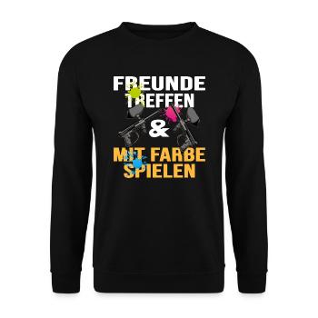 Paintball-fun Gotcha Paintballspieler Markierer - Unisex Pullover - Schwarz - Vorne - Alina (178cm) & Michal (187cm)