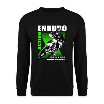 Enduro Offroad - Unisex Sweatshirt - black - Front - Alina (178cm) & Michal (187cm)