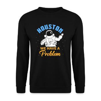 Astronaut in Houston design for proud Houston residents - Unisex Sweatshirt - black - Front - Alina (178cm) & Michal (187cm)