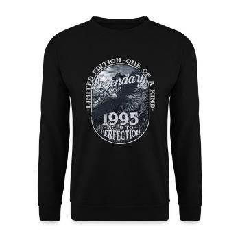 Legendary since 1995 - Unisex Sweatshirt - black - Front - Alina (178cm) & Michal (187cm)