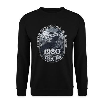 Legendary since 1980 - Unisex Sweatshirt - black - Front - Alina (178cm) & Michal (187cm)