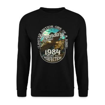 Legendary since 1984 - Unisex Sweatshirt - black - Front - Alina (178cm) & Michal (187cm)