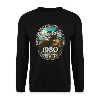 Legendary since 1980 - Unisex Sweatshirt - black - Front - Alina (178cm) & Michal (187cm)