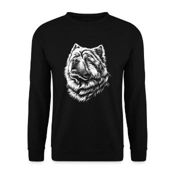 Chow Chow Portrait Chien Chien - Sweat-shirt Unisexe - noir - Devant - Alina (178cm) & Michal (187cm)