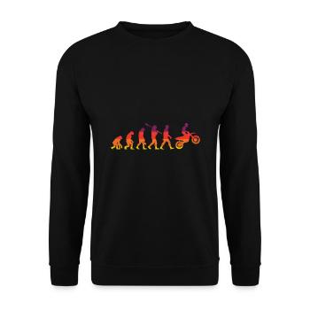 Evolution Graphic Dirt Biker Motorcycle Enduro Mot - Unisex Pullover - Schwarz - Vorne - Alina (178cm) & Michal (187cm)
