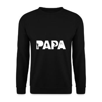 papa pêcheur - Sweat-shirt Unisexe - noir - Devant - Alina (178cm) & Michal (187cm)