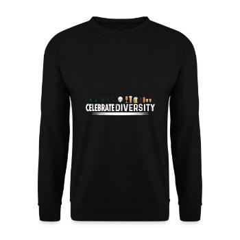 Celebrate Diversity Homebrewing Homebrew Craftbeer - Unisex Pullover - Schwarz - Vorne - Alina (178cm) & Michal (187cm)