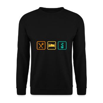 Eat Sleep Gardening Repeat Garden Gardener Horticu - Unisex Pullover - Schwarz - Vorne - Alina (178cm) & Michal (187cm)
