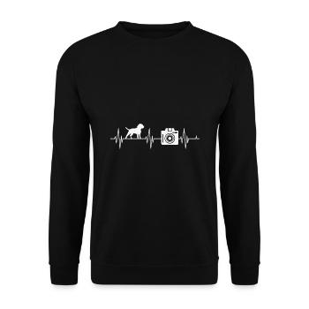 Amoureux des chiens photographie battement de cœur photographe chiens - Sweat-shirt Unisexe - noir - Devant - Alina (178cm) & Michal (187cm)