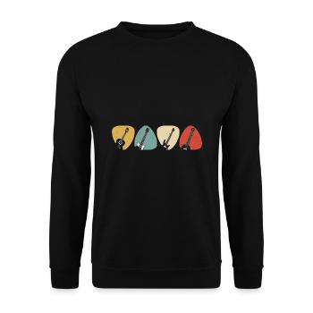 Guitar Graphic Guitar Player Rock Band Member Musi - Unisex Pullover - Schwarz - Vorne - Alina (178cm) & Michal (187cm)