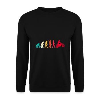 Evolution Graphic Dirt Biker Motorcycle Enduro Mot - Unisex Pullover - Schwarz - Vorne - Alina (178cm) & Michal (187cm)