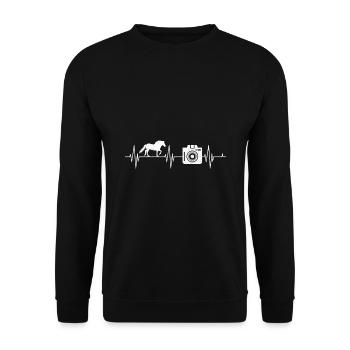 Horse Photography Horseback Riding Heartbeat Photo - Unisex Sweatshirt - black - Front - Alina (178cm) & Michal (187cm)