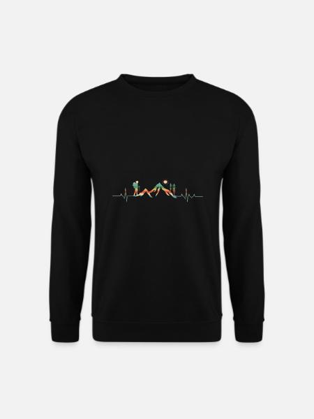 Wandern Berge Alpen EKG Herzschlag Outdoor Boulder - Unisex Pullover - Schwarz