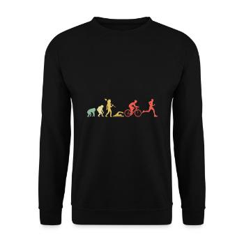 Evolution Triathlon Run Bike Swim Triathlète Triat - Sweat-shirt Unisexe - noir - Devant - Alina (178cm) & Michal (187cm)