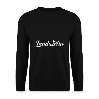 Landwirtin Schriftzug Bauernhof Traktor Agrar Land - Unisex Pullover - Schwarz - Vorne - Alina (178cm) & Michal (187cm)